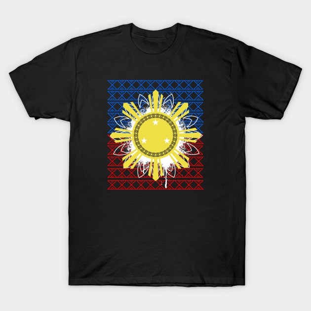 Tribal Pattern Philippine 3 Stars & Sun T-Shirt by Pirma Pinas